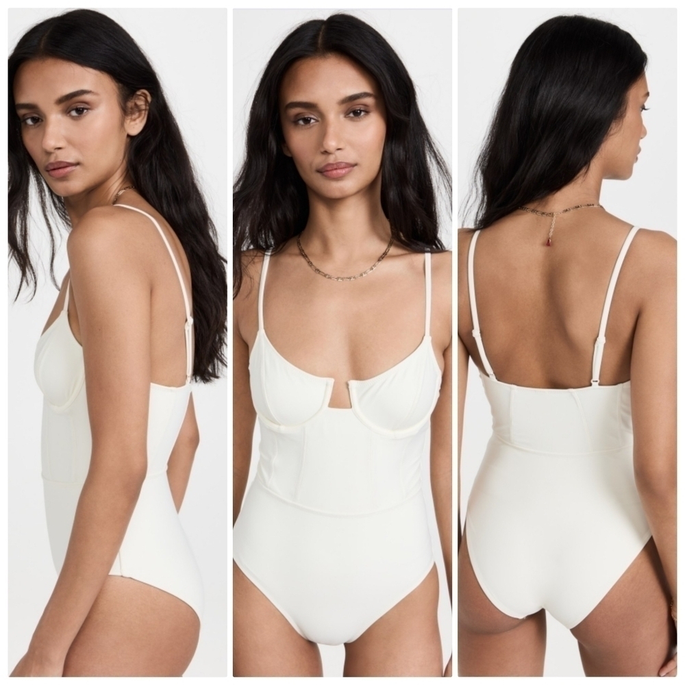New Solid & Striped The Veronica Cream One Piece Swimsuit NWT